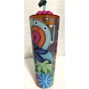 Starbucks Rainbow Heart & Flower Straw Topper Venti 24oz Tumbler (NEW)(SEALED)